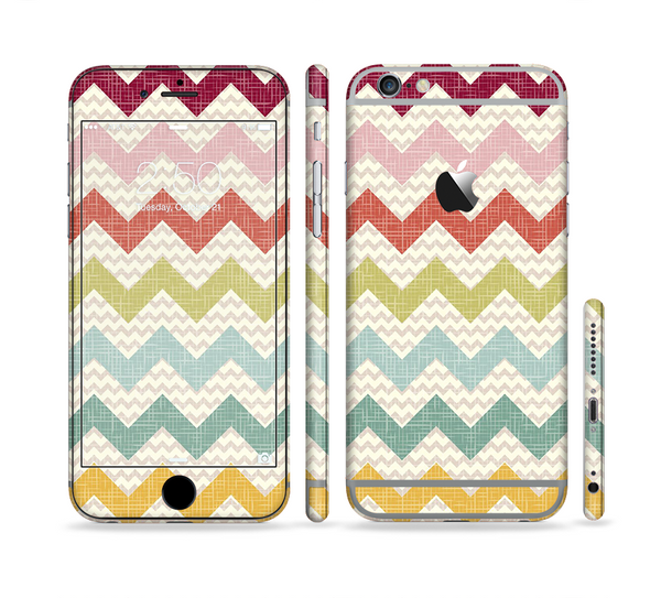 The Vintage Summer Colored Chevron V4 Sectioned Skin Series for the Apple iPhone 6