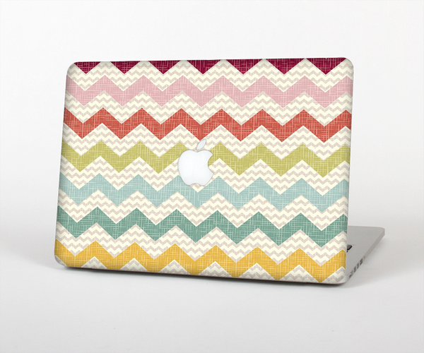 The Vintage Summer Colored Chevron V4 Skin Set for the Apple MacBook Pro 15" with Retina Display