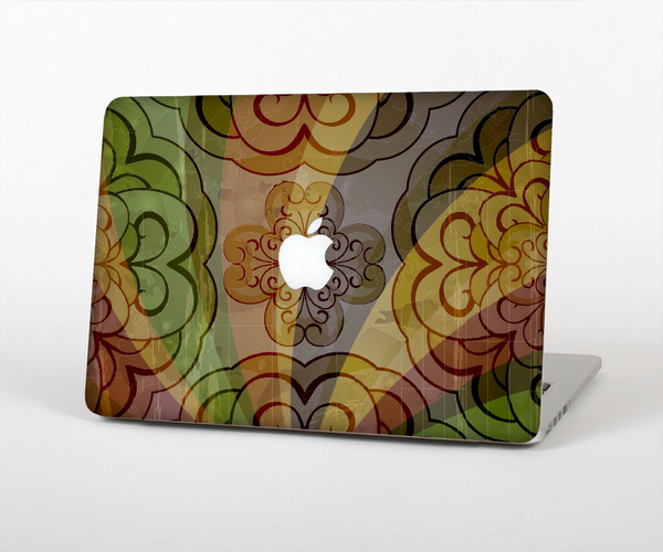The Vintage Swirled Colorful Pattern Skin Set for the Apple MacBook Pro 15" with Retina Display