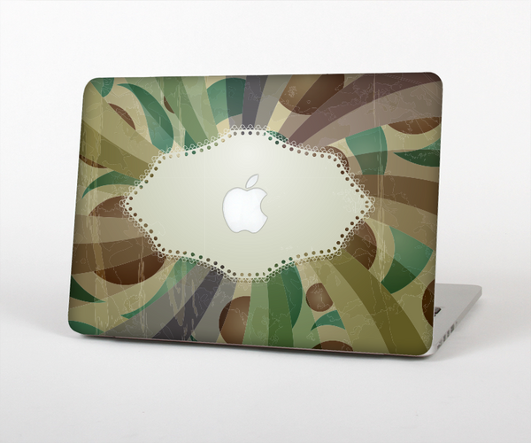 The Vintage Swirled Stripes with Name Tag Skin Set for the Apple MacBook Pro 15" with Retina Display