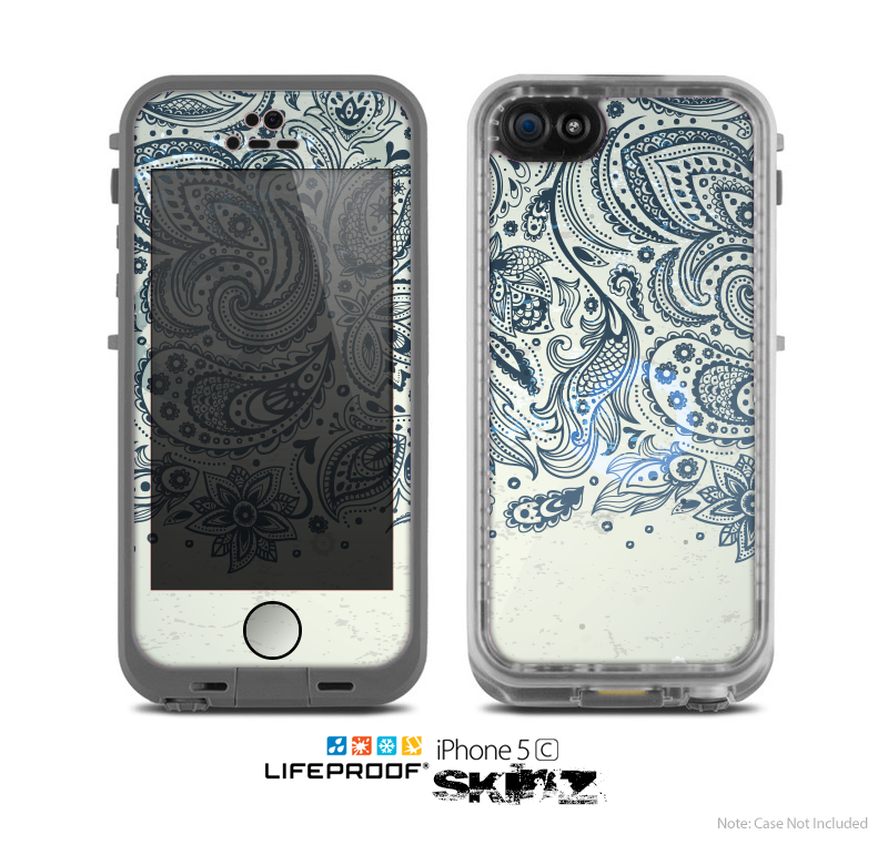 The Vintage Tan & Black Top Swirled Design Skin for the Apple iPhone 5c LifeProof Case