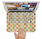 The Vintage Tan & Colored Polka Dots Skin Set for the Apple MacBook Pro 13" with Retina Display