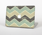 The Vintage Tan & Green Scratch Tall Chevron Skin Set for the Apple MacBook Pro 15"