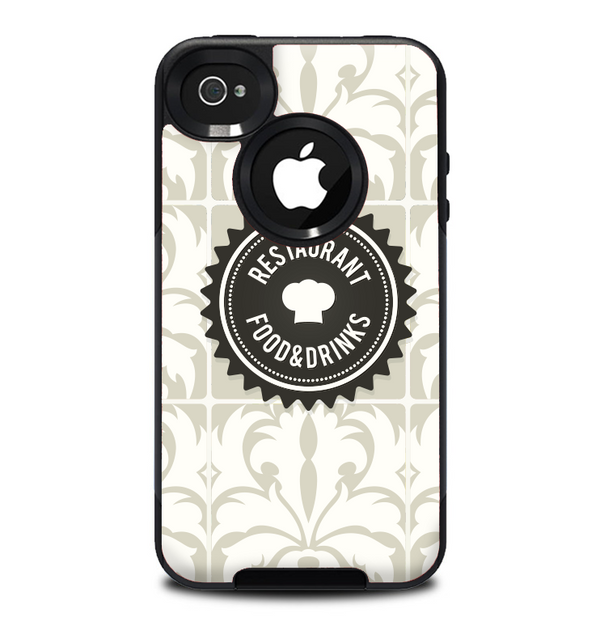 The Vintage Tan and Black Middle Piece Skin for the iPhone 4-4s OtterBox Commuter Case