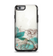 The Vintage Teal and Tan Abstract Floral Design Apple iPhone 6 Otterbox Symmetry Case Skin Set