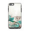 The Vintage Teal and Tan Abstract Floral Design Apple iPhone 6 Plus Otterbox Symmetry Case Skin Set