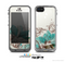 The Vintage Teal and Tan Abstract Floral Design Skin for the Apple iPhone 5c LifeProof Case