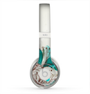 The Vintage Teal and Tan Abstract Floral Design Skin for the Beats by Dre Solo 2 Headphones