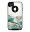 The Vintage Teal and Tan Abstract Floral Design Skin for the iPhone 4-4s OtterBox Commuter Case
