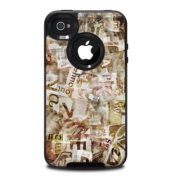 The Vintage Torn Newspaper Collage Skin for the iPhone 4-4s OtterBox Commuter Case