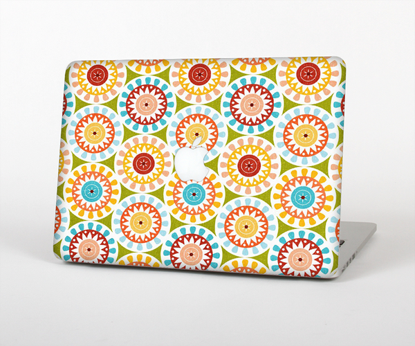 The Vintage Vector Color Circle Pattern Skin Set for the Apple MacBook Pro 15"