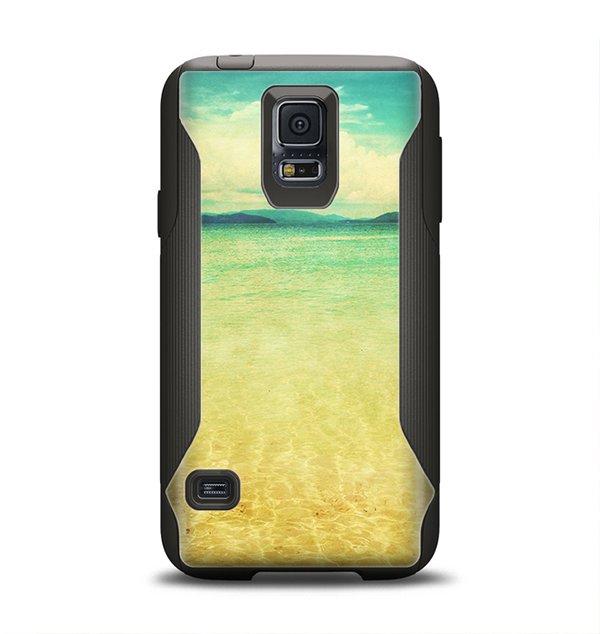 The Vintage Vibrant Beach Scene Samsung Galaxy S5 Otterbox Commuter Case Skin Set