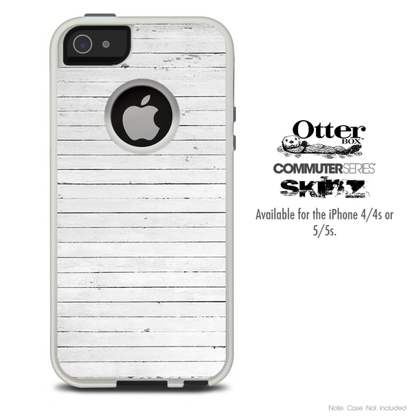 The Vintage White Wood Skin For The iPhone 4-4s or 5-5s Otterbox Commuter Case