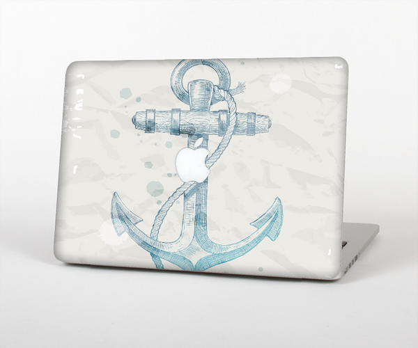 The Vintage White and Blue Anchor Illustration Skin Set for the Apple MacBook Pro 13" with Retina Display