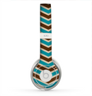 The Vintage Wide Chevron Pattern Brown & Blue Skin for the Beats by Dre Solo 2 Headphones