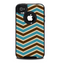 The Vintage Wide Chevron Pattern Brown & Blue Skin for the iPhone 4-4s OtterBox Commuter Case