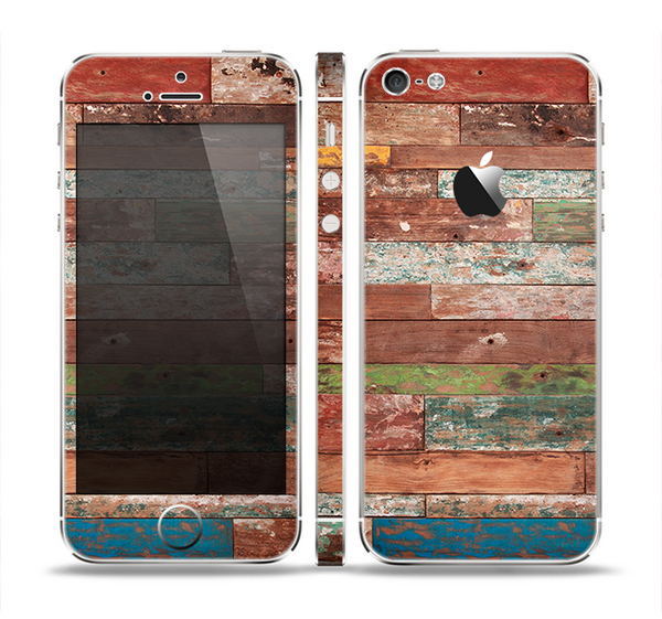 The Vintage Wood Planks Skin Set for the Apple iPhone 5
