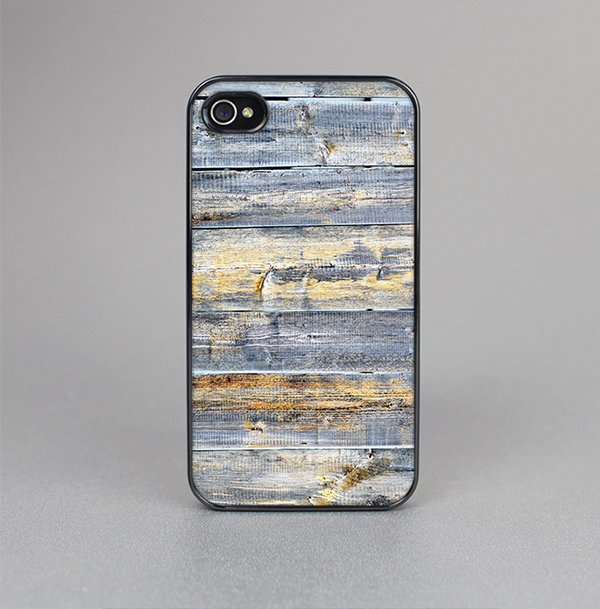 The Vintage Wooden Planks with Yellow Paint Skin-Sert for the Apple iPhone 4-4s Skin-Sert Case