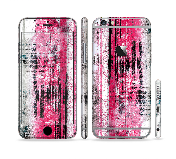 The Vintage Worn Pink Paint Sectioned Skin Series for the Apple iPhone 6 Plus