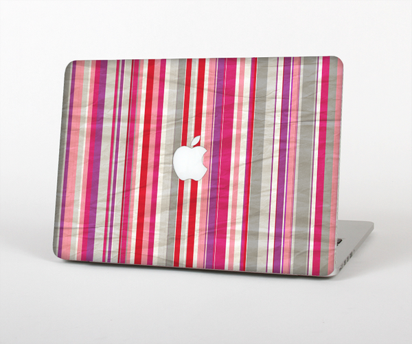 The Vintage Wrinkled Color Tall Stripes Skin Set for the Apple MacBook Pro 13" with Retina Display
