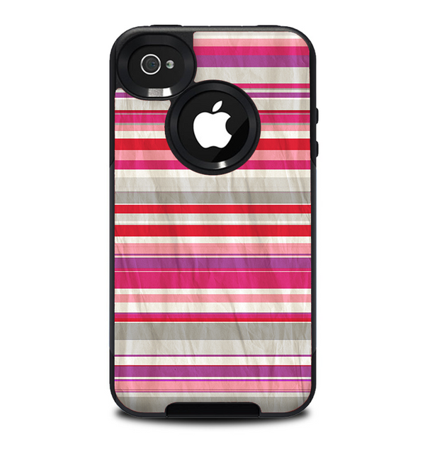 The Vintage Wrinkled Color Tall Stripes Skin for the iPhone 4-4s OtterBox Commuter Case