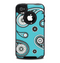 The Vivid Blue & Black Paisley Design Skin for the iPhone 4-4s OtterBox Commuter Case