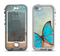 The Vivid Blue Butterfly On Textile Apple iPhone 5-5s LifeProof Nuud Case Skin Set