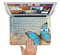 The Vivid Blue Butterfly On Textile Skin Set for the Apple MacBook Pro 13" with Retina Display