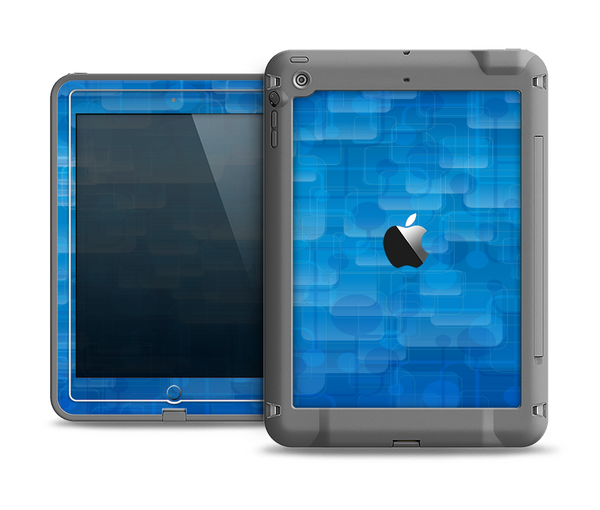 The Vivid Blue Techno Lines Apple iPad Mini LifeProof Fre Case Skin Set