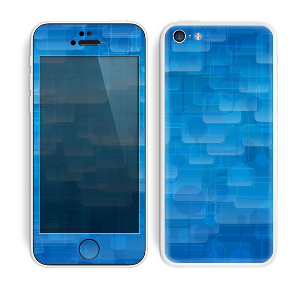 The Vivid Blue Techno Lines Skin for the Apple iPhone 5c