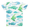 The Vivid Blue Watercolor Sea Creatures ink-Fuzed Unisex All Over Full-Printed Fitted Tee Shirt