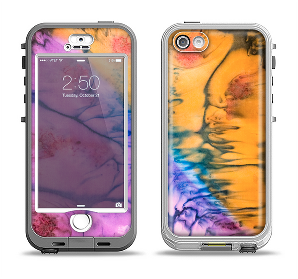 The Vivid Colored Wet-Paint Mixture Apple iPhone 5-5s LifeProof Nuud Case Skin Set