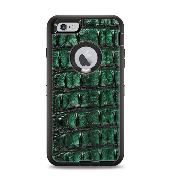The Vivid Green Crocodile Skin Apple iPhone 6 Plus Otterbox Defender Case Skin Set