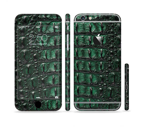 The Vivid Green Crocodile Skin Sectioned Skin Series for the Apple iPhone 6