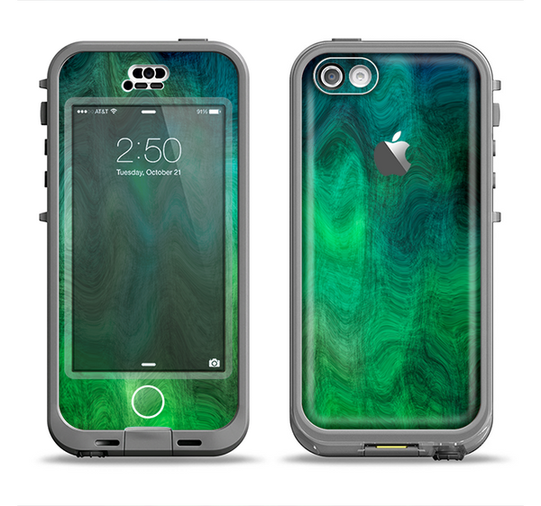 The Vivid Green Sagging Painted Surface Apple iPhone 5c LifeProof Nuud Case Skin Set