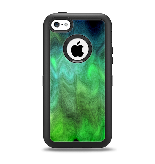 The Vivid Green Sagging Painted Surface Apple iPhone 5c Otterbox Defender Case Skin Set