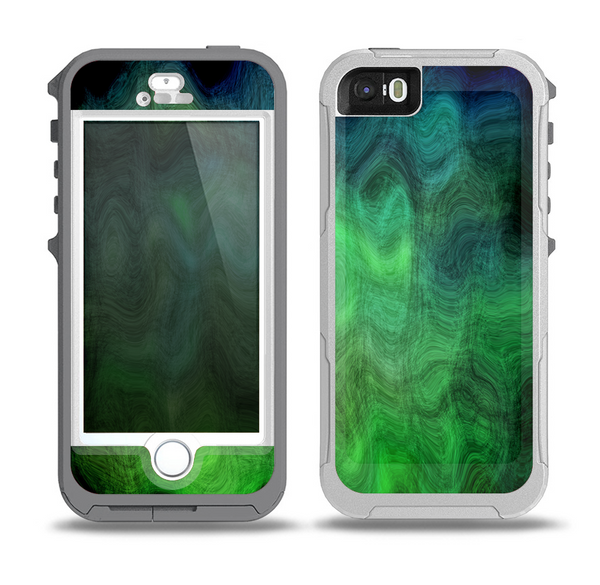 The Vivid Green Sagging Painted Surface Skin for the iPhone 5-5s OtterBox Preserver WaterProof Case