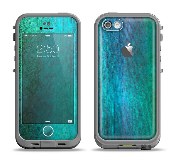 The Vivid Green Watercolor Panel Apple iPhone 5c LifeProof Fre Case Skin Set