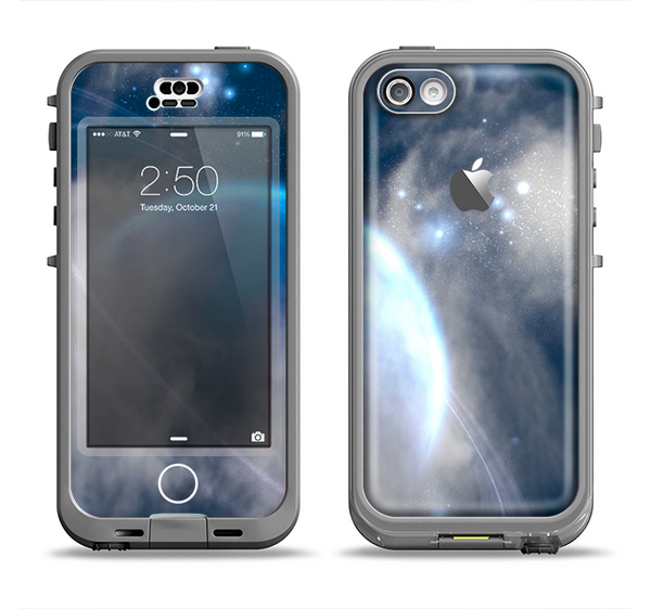 The Vivid Lighted Halo Planet Apple iPhone 5c LifeProof Nuud Case Skin Set