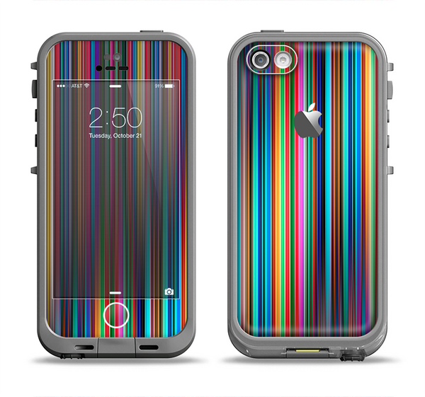 The Vivid Multicolored Stripes Apple iPhone 5c LifeProof Fre Case Skin Set