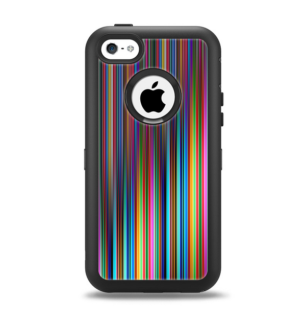 The Vivid Multicolored Stripes Apple iPhone 5c Otterbox Defender Case Skin Set
