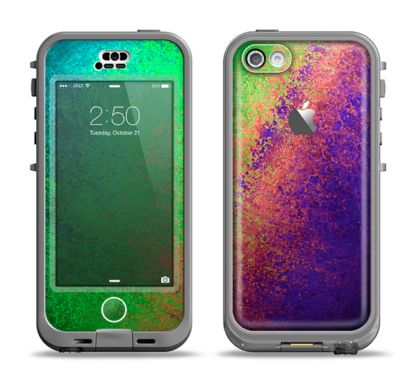 The Vivid Neon Colored Texture Apple iPhone 5c LifeProof Nuud Case Skin Set