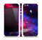 The Vivid Pink Galaxy Lights Skin Set for the Apple iPhone 5