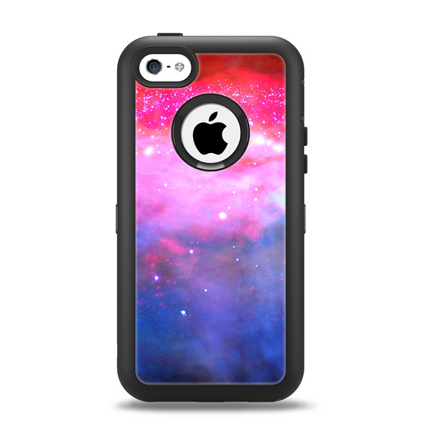 The Vivid Pink and Blue Space Apple iPhone 5c Otterbox Defender Case Skin Set