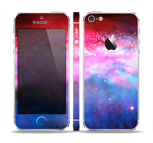 The Vivid Pink and Blue Space Skin Set for the Apple iPhone 5