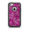 The Vivid Pink and White Paisley Birds Apple iPhone 5c Otterbox Defender Case Skin Set