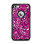 The Vivid Pink and White Paisley Birds Apple iPhone 6 Plus Otterbox Defender Case Skin Set