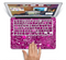 The Vivid Pink and White Paisley Birds Skin Set for the Apple MacBook Pro 13" with Retina Display