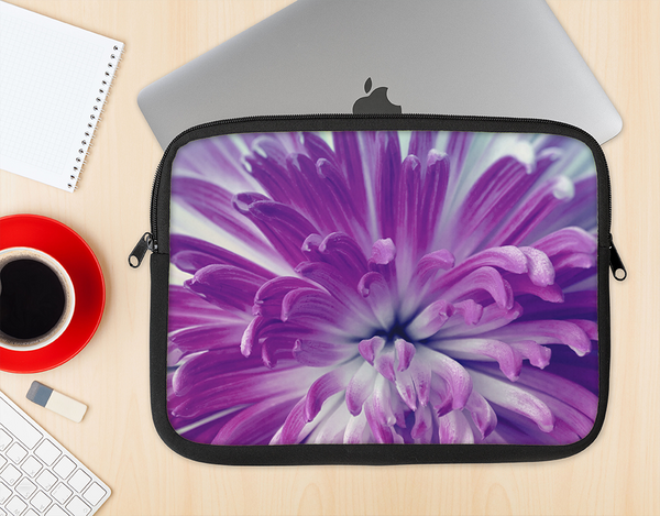 The Vivid Purple Flower Ink-Fuzed NeoPrene MacBook Laptop Sleeve