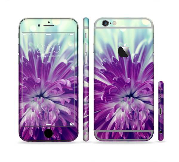 The Vivid Purple Flower Sectioned Skin Series for the Apple iPhone 6 Plus